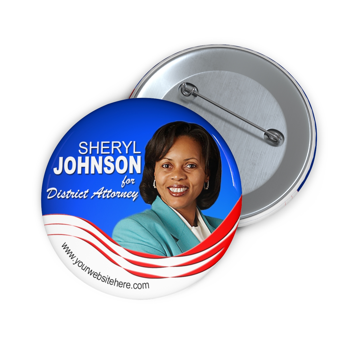 Custom Campaign Buttons, Johnson for District Attorney